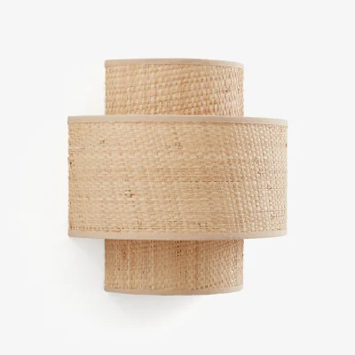 La Redoute Dolkie Raffia Double Shade Wall Light
