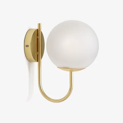 La Redoute Moricio Wall Light in Brass and Opaline