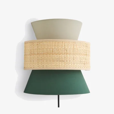 La Redoute Dolkie Double Raffia and Cotton Wall Light