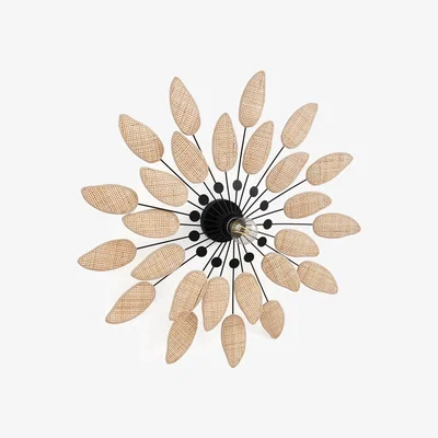 La Redoute Signatures Léonie 71.5cm Diameter Cane & Metal Wall Light