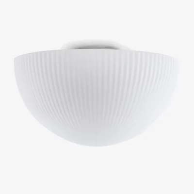 La Redoute Loulou Ceiling Or Wall Light in Grooved Opaline Glass, Diameter 33cm