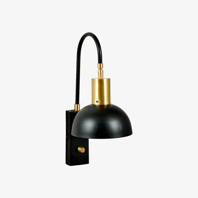 La Redoute Matt Black Domed Task Wall Light