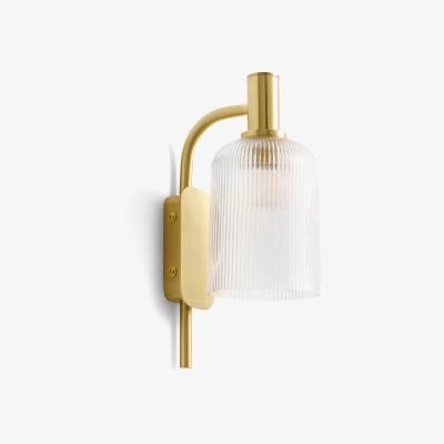 La Redoute Bogota Brass and Striated Glass Wall Lamp