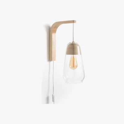 La Redoute Nasoa Contemporary Wall Light in Glass & Wood
