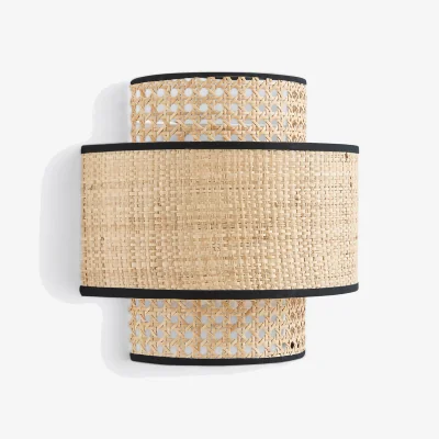 La Redoute Dolkie Raffia and Rattan Double Wall Light