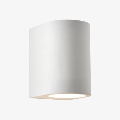 La Redoute White Curved Cylinder Plaster Wall Light