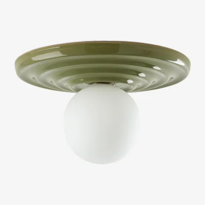 La Redoute Holi Ceramic and Opal Glass Ceiling Light Or Wall Light, Diameter 33.2cm