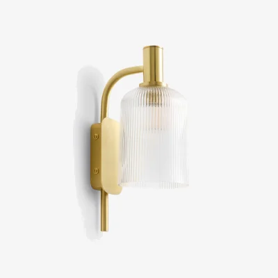 La Redoute Bogota Brass and Striated Glass Wall Lamp