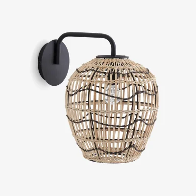 La Redoute Martaban Rattan and Metal Wall Light
