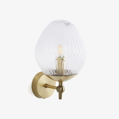 La Redoute Ari Wall Light in Brass and Ribbed Glass