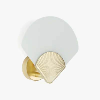 La Redoute Alcance Fan Brass and Opaline Wall Light