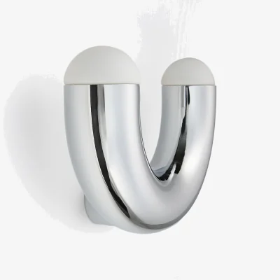 La Redoute Wall Light in Chrome Iron and Opaline, Quillo