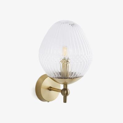 La Redoute Ari Wall Light in Brass and Ribbed Glass