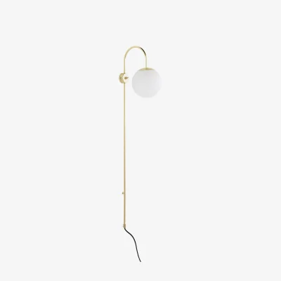 La Redoute Moricio Wall Light in Brass and Opaline