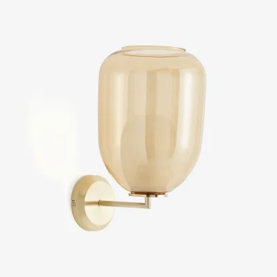 La Redoute Bumble Contemporary Wall Light in Brass & Double Glass