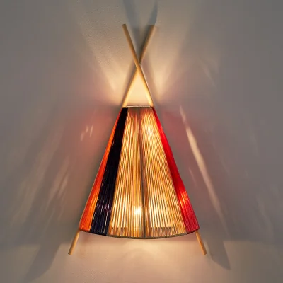 La Redoute Isafa Bamboo and Metal Children's Teepee Wall Light