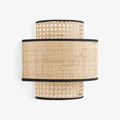 La Redoute Dolkie Raffia and Rattan Double Wall Light