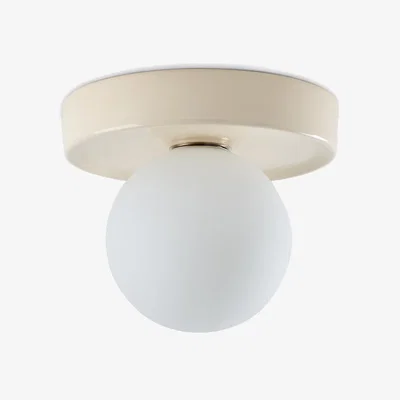 La Redoute Holi Ceramic and Opal Glass Round Ceiling Light Or Wall Light, Diameter 22.5cm