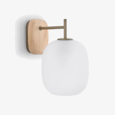 La Redoute Navida Frosted Glass & Oak Wall Lamp