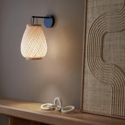 La Redoute Titouan Bamboo & Rice Paper Wall Light by E. Gallina.