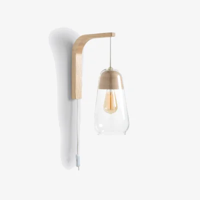 La Redoute Nasoa Wall Light in Glass/Wood