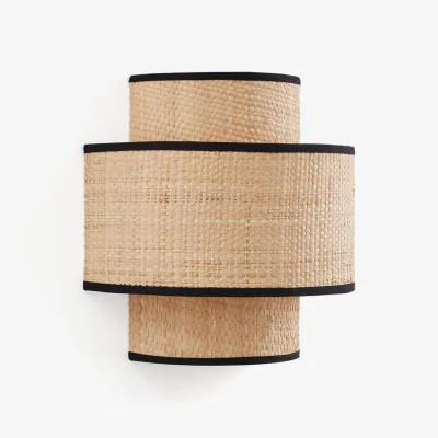 La Redoute Dolkie Raffia Double Shade Wall Light