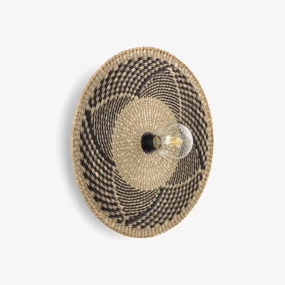 La Redoute Rozeta 50cm Diameter Woven Straw Wall Light