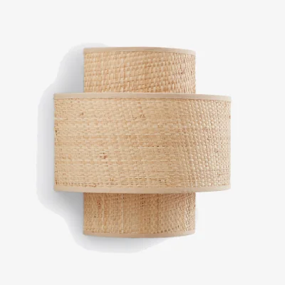 La Redoute Dolkie Raffia Double Shade Wall Light