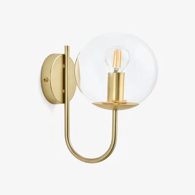 La Redoute Moricio Brass and Glass Wall Lamp