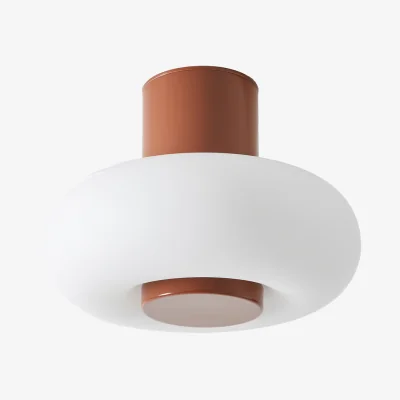 La Redoute Omer Ceiling Or Wall Light in Iron and Opaline Glass