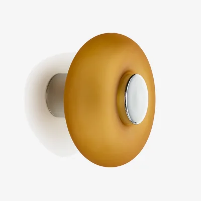 La Redoute Omer Chrome-Plated Iron and Amber Glass Wall Light Or Ceiling Light