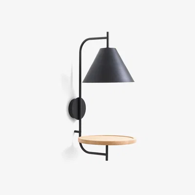 La Redoute Mugli Metal Wall Light with Wood Shelf