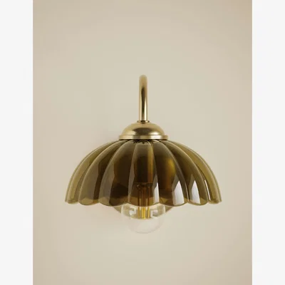 Marks & Spencer M&S Scalloped Glass Shade Wall Light Green