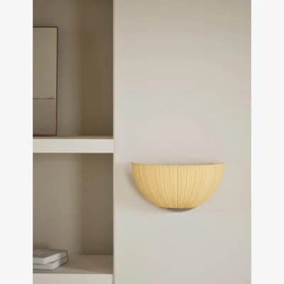 Marks & Spencer M&S Pleated Fabric Flush Wall Light Natural