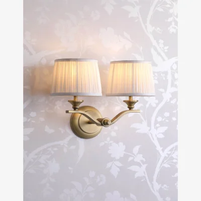 Marks & Spencer Laura Ashley Hemsley Metal 2 Light Wall Light Antique Brass