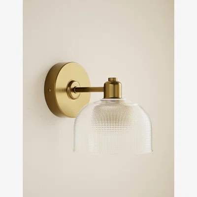 Marks & Spencer M&S Reeded Glass Wall Light Antique Brass