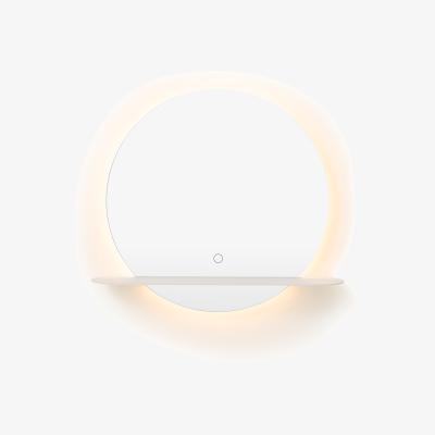 Made.com Pip Shelf Mirror with LED Light, Ivory Metal