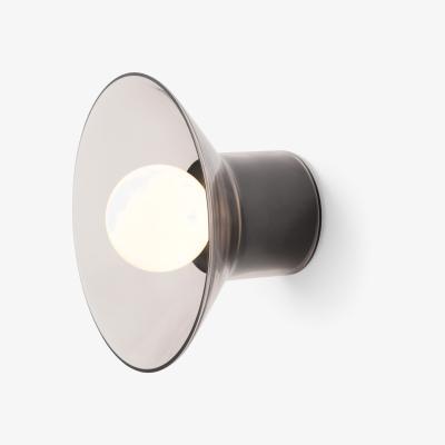 Made.com Lens Wall Light, Black & Smoked Glass