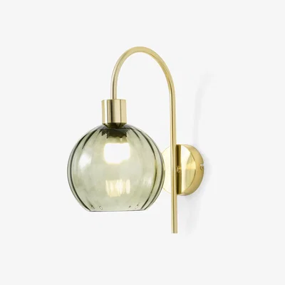 Made.com Tilbury Wall Light, Green Glass