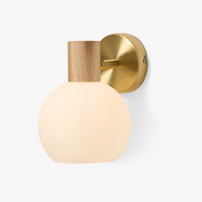 Made.com Maybn Wall Light, Opal Glass & Wood