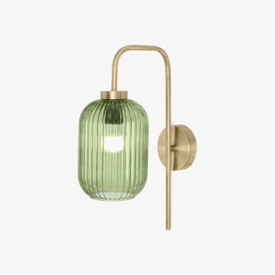 Made.com Briz Wall Lamp, Antique Brass & Green