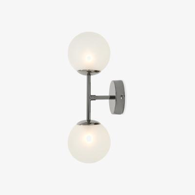 Made.com Globe Wall Light, Black Nickel and Frosted Glass