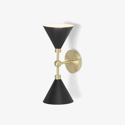 Made.com Axton Double Wall Lamp, Black & Brushed Brass
