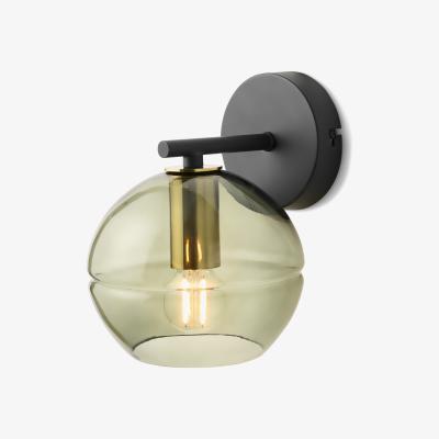 Made.com Mika Wall Light, Green, Grey & Brass