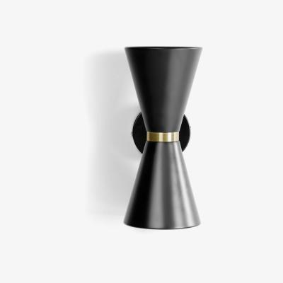 Made.com Ogilvy Wall Lamp, Matt Black and Antique Brass
