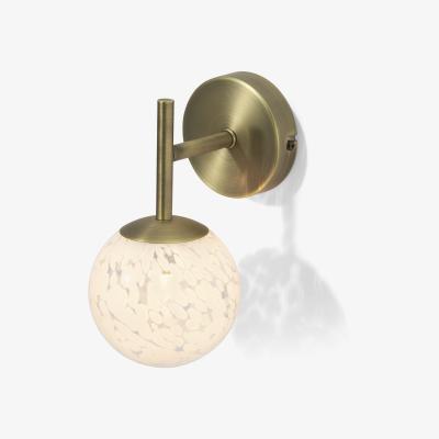 Made.com Julia Wall Lamp, White Speckled Glass & Brass