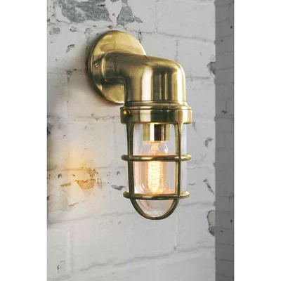 My Furniture Tristan Industrial Brass Wall Light