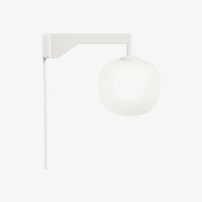 Made in Design Rime Wall light with plug - / Hand-blown glass by Muuto White