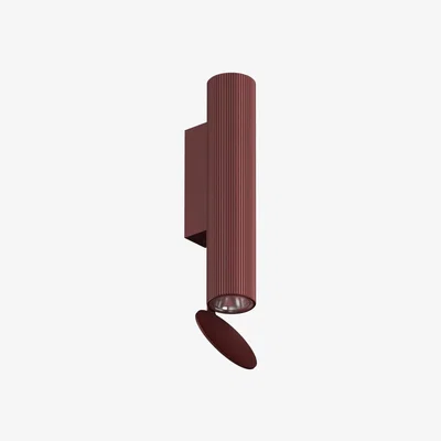 Made in Design Flauta Riga 1 Wall light - / LED - Vertical stripe pattern / H 22.5 cm by Flos Red