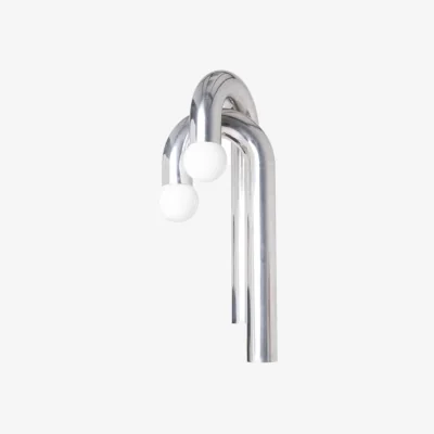 Made in Design Potence Double Wall light with plug metal silver / H 110 cm - Axel Chay